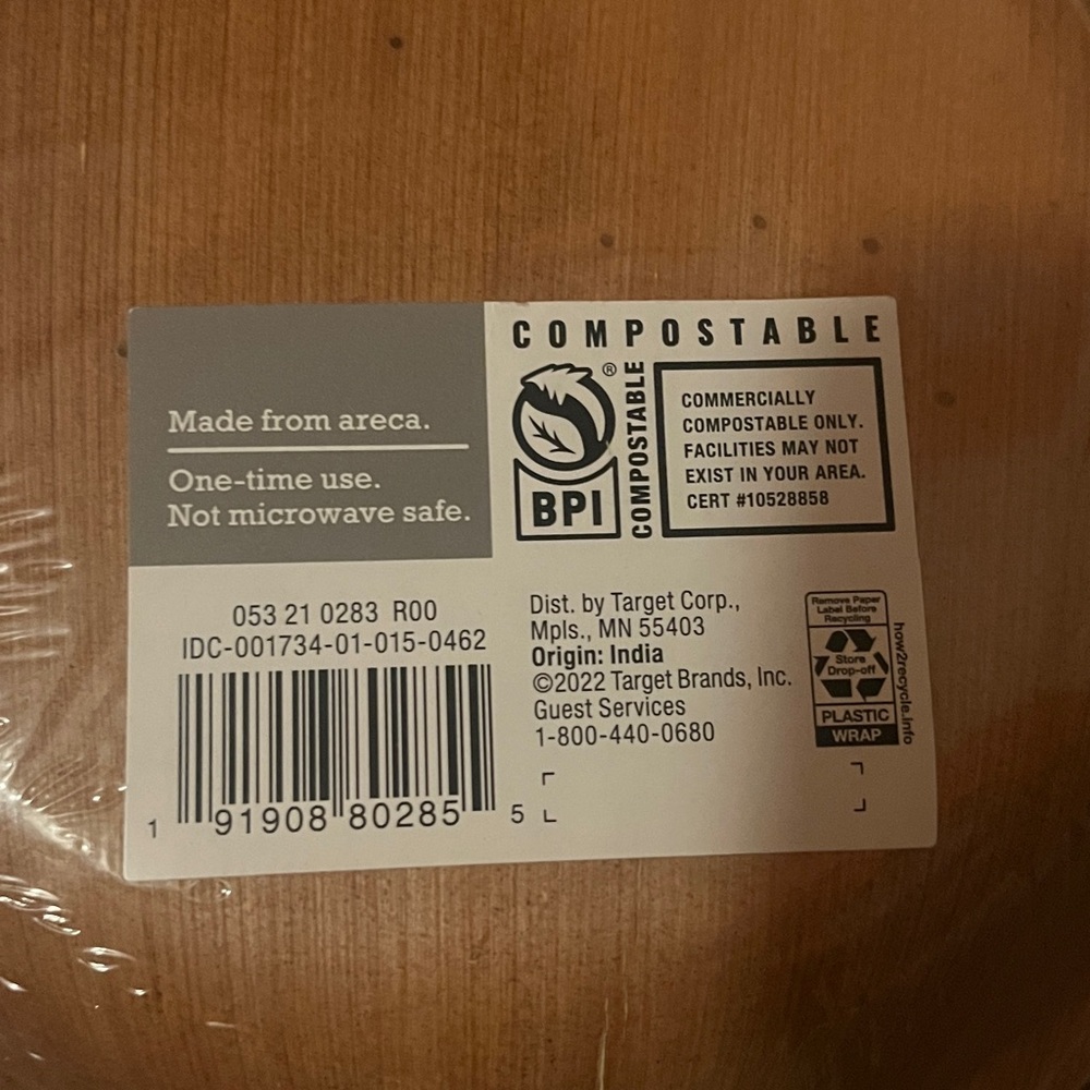 Spritz Tan Bamboo Look Snack Plates Set (30 total) - Picture 4 of 4